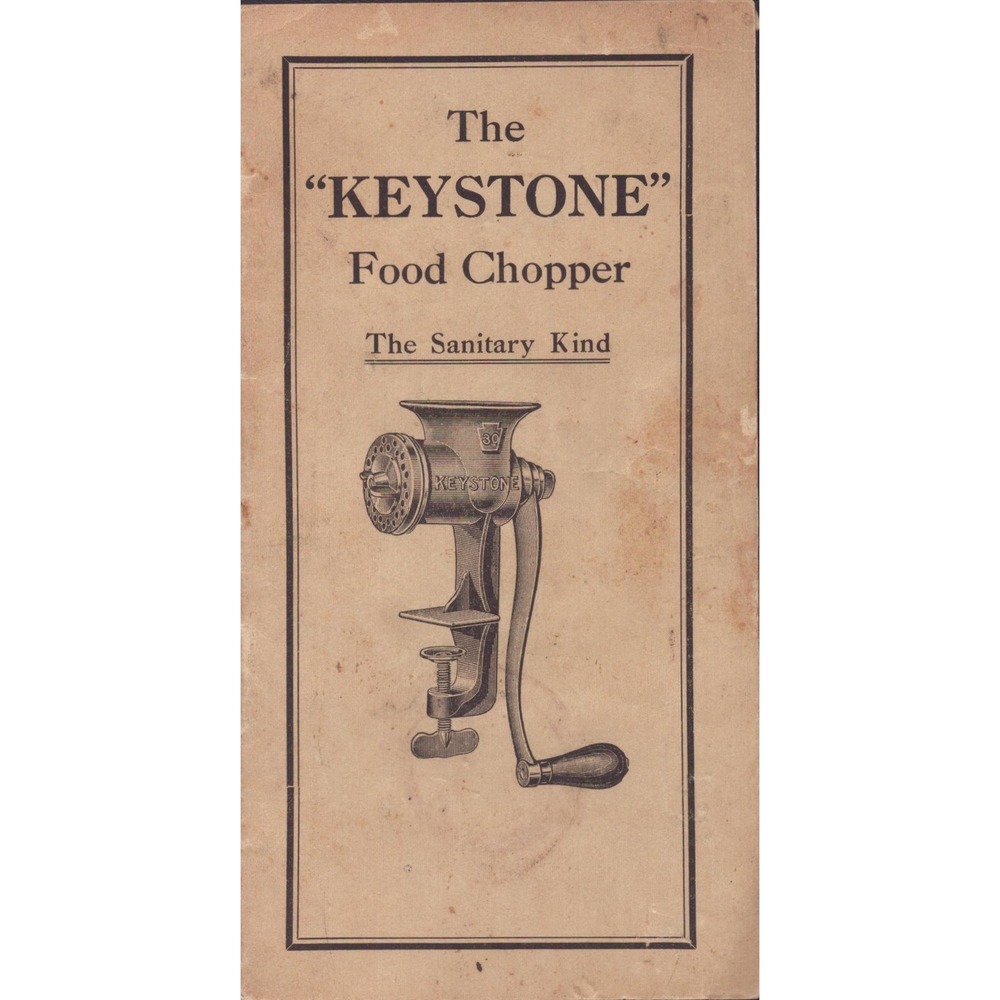 Antique Keystone Food Chopper Booklet Colebrookdale Iron Co Pottstown PA